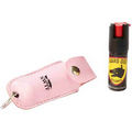 Pepper Spray w/ Pink Faux Leather Case & Key Ring